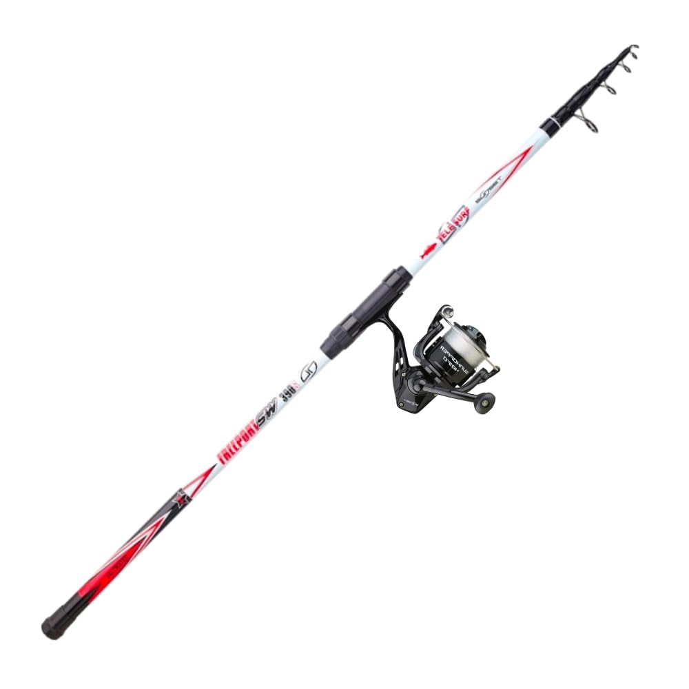 Canne à pêche Surf Casting, 3,90 m, Canne à Pêche Surf Casting avec Moulinet et ligne surfcasting Spinning Bolentino