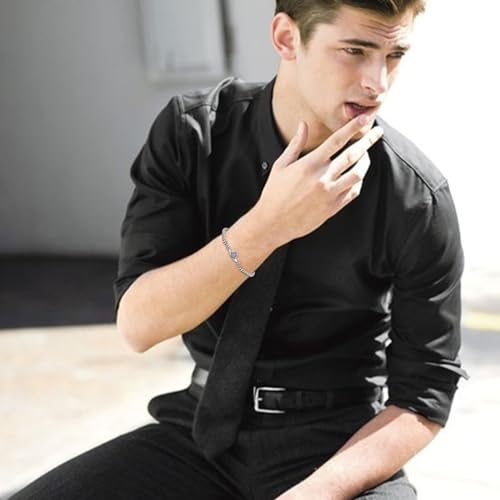 CUOKA MIRACLE Claddagh Bracelet for Men, Sterling Silver Irish Jewelry Couple Claddagh Heart Bracelets Birthday Jewelry Gift Adjustable Link Lucky Charm Bracelets3