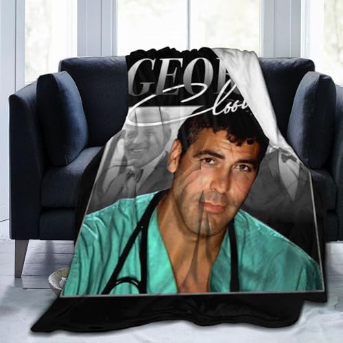 George Clooney Blanket Soft Warm Fleece Blanket for Sofa Office Car Camping Yoga Travel Throw Blankets 50'X40'