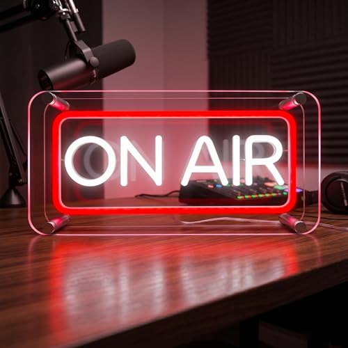 Image of On Air Neon Sign,LED Light Up On Air Neon Sign for Streaming /Gaming /Recording Studio Decor,USB & Battery Powered On Air Led Light for Studio, Bedroom, Game Room Decor