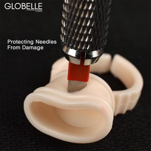 Image of Professional Silicone Ink Cups for Tattoo Artists - Finger Ring Cups for Microblading & Nail Art (100pcs)
