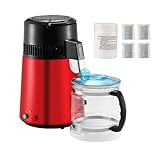 Uargd 4L 1.05 Gallon Water Distiller, 750W Countertop Purifier for Home Use, Stainless Steel Interior for Clean Water Production, Black