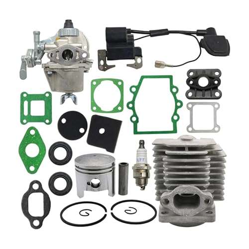 AOIUU Kit de bobine d'allumage de carburateur, cylindre et Piston de 40mm adapté for Robin NB411 CG411, élément de filtre à Air, joint de collecteur d'admission, jeu...