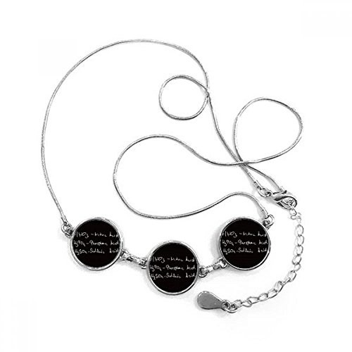 Collier chimie design pendentif rond acide aux finitions graphiques soignées