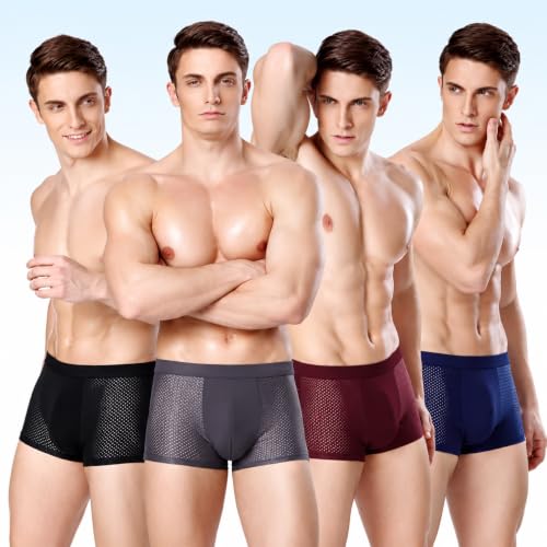 Image of Parent Men Breathable Pouch Men Underwear Packs Mesh Boxer Briefs | Dots | Multicolor