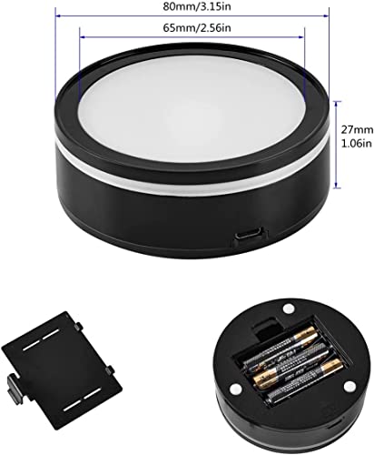 ELECDON LED Colorful Light Base, 6 Colors Night Light Display Plate Flat, Round Stand with Sensitive Touch Switch, LED Lamp Stand Flat Top Surface, for 3D Laser Crystal Glass Art Show, Home Decor