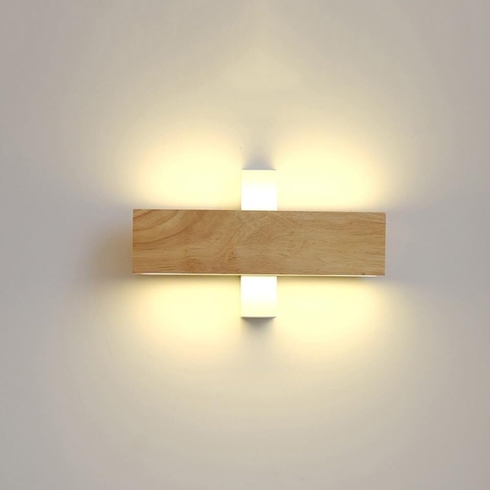 ASerZenith Modern Led Log Wall Light 360 Rotatable Wall Lamp Veneer Long Linear Wall Sconce,52Cm