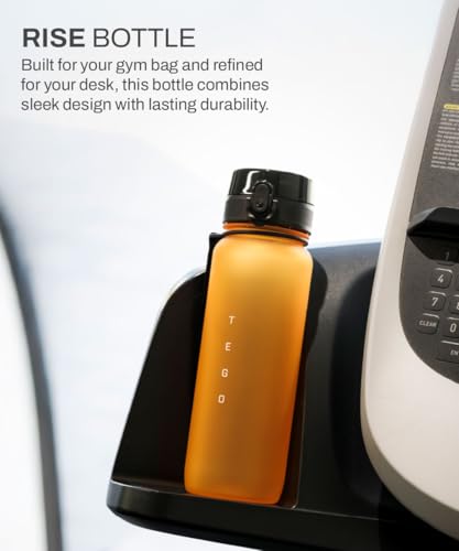 Image of TEGO Rise Tritan Water Bottle | 800ml Secure Flip Lock Lid | BPA-Free, Durable & Impact-Resistant | Wrist Strap for Easy Carry | Hydration Tracker | Gym, Office, Travel Water Bottle (Black)