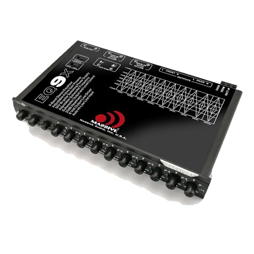 Image of Massive Audio EQ9X | 9-Band Car Audio Graphic Equalizer with 8V Line Driver, Subwoofer Control & Adjustable Fader - in-Dash EQ for Precision Sound Tuning