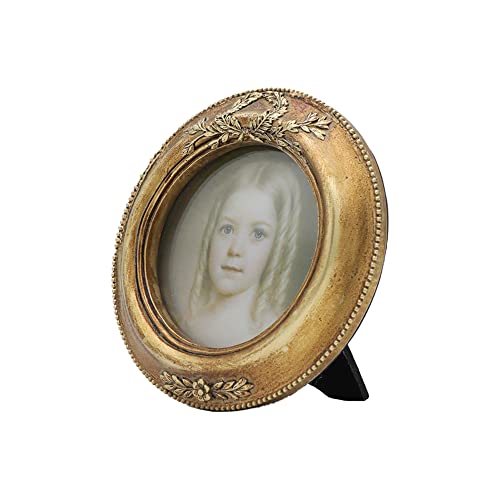 Small Vintage 3X3 Round Picture Frame, Mini Antique Ornate Circle Photo Frame, Table Top Display And Wall Hanging Home Decor, Old Fashioned Photo Gallery Art Deco, Bronze Gold – By Sylvia‘s Shop #TOP1