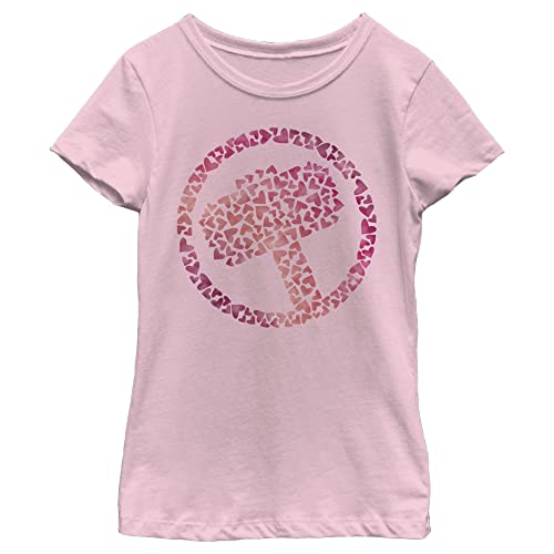 T-Shirt Marvel Fille Heart Hammer Rose Coton Taille XS Enfant