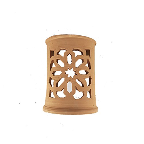 Applique lampe marocaine en terre cuite naturelle faite à la main.