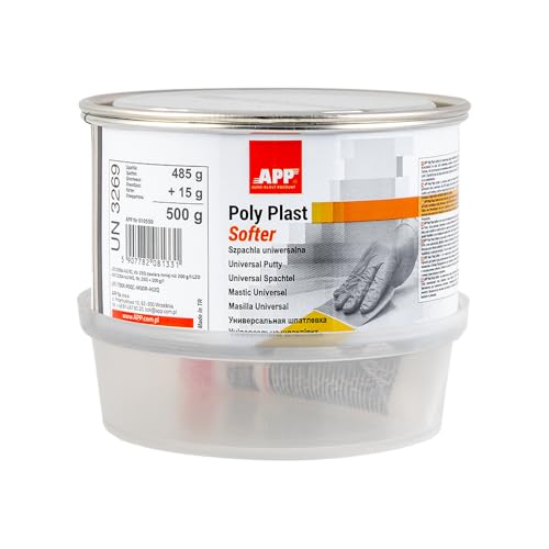 APP Poly Plast Softer - Mastic Polyester très Flexible | Mastic carrosserie Voiture pour réparation de Acier, métal, Aluminium, Plastiques, béton, Bois |...