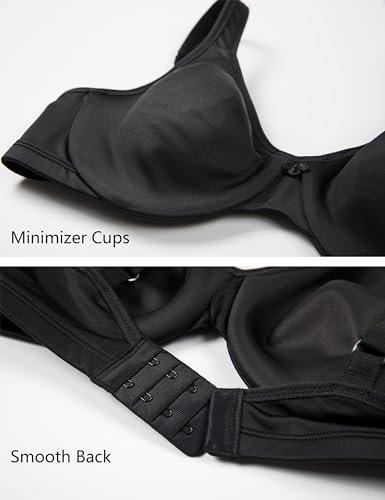 Image of CALVENA Women's Full Coverage Minimizer Bra | Plus Size, Underwire Support, Seamless Smooth Cups, U-Back