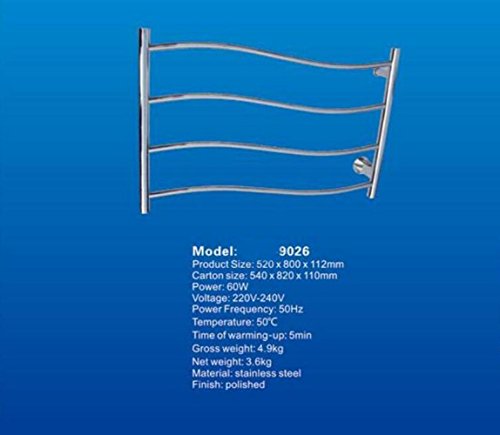 Radiador baño eléctrico FANGYAO 9026 toallero pared acero inoxidable calentador 4