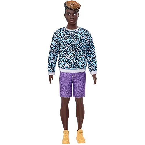 Muñeco Barbie Ken Fashionistas con ropa animal print azul miniatura 1