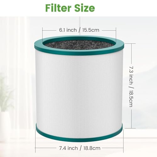 Image of Airpurifier Replacement Filter Compatible with Dyson Tower Purifier Pure Cool Link TP01, TP02, TP03, BP01, AM07, AM09, AM011 Compare to Part 968126-03