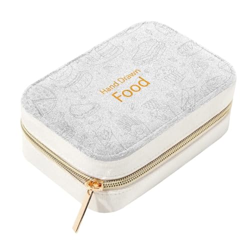 Caja de almacenamiento de terciopelo compacta para aretes y collares 2