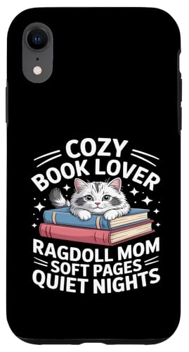 Cozy Book Lover Ragdoll Mom �\�t�g�y�[�W �Â��Ȗ� �X�}�z�P�[�X iPhone XR �p