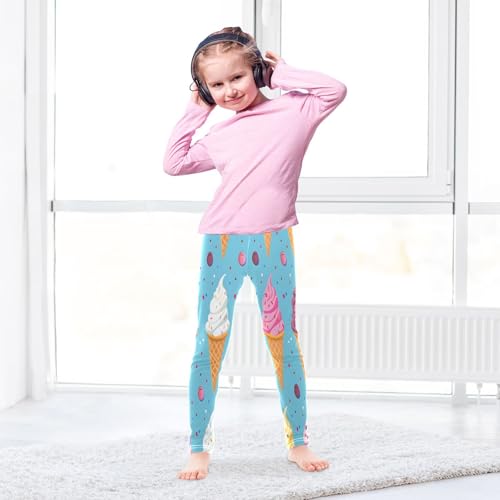 Toddler Girls Leggings Printed Yoga Pants Leggings Yellow Purple Ice Cream for Kids4