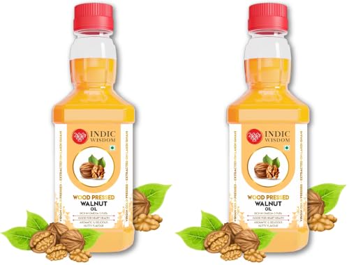 Image of IndicWisdom Wood Pressed Walnut Oil 200 ml (Cold Pressed Walnut Oil - Extracted on Wooden Churner) (Pack of 2)