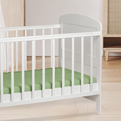 Crib Sheets For Girls And Boys, Muslin Cotton Fitted Baby Crib Sheet For Standard Crib Mattress & Toddler Bed Mattress (28"X52"), Soft Breathable Baby Sheets 1 Pack+Baby Square Towels 2 Pack #TOP1