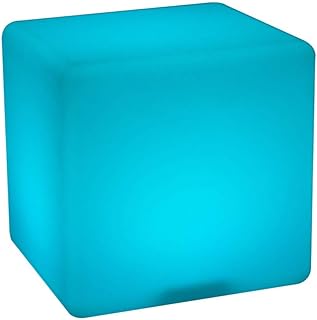 Paddia Creativo 16 Modos de Color RGB 4 Modos al Aire Libre Taburete de Fiesta Silla Ligera Otomano Barra de reunión Impermeable Color Remoto Control de Carga Taburete de pie Color Dormitorio/Jardín