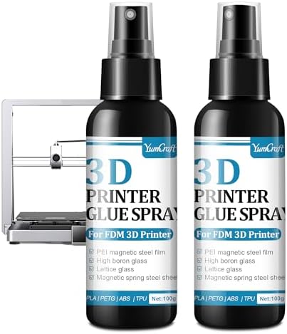 3D Printer Glue Spray, 3D Printer Adhesive Prevents Warping on Heated Printing Beds - Easy Release 3D Printer Glue for ABS PLA PETG Materials and Various Build Plates, 3D Printer Accessories(7oz)