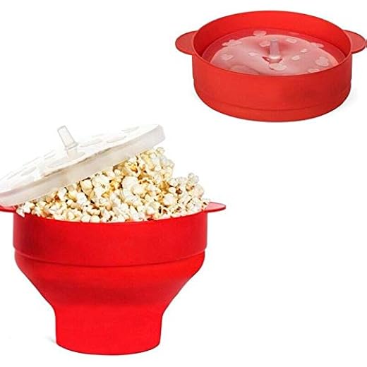 Popcorn Microwave Silicone Foldable Red