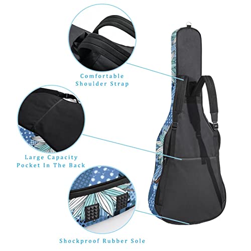 Housse pour guitare acoustique avec fleurs et crânes – 1 cm d’épaisseur – Rembourrage épais – Housse de transport… - Les Beatles, Paul McCartney, John Lennon, RIngo Starr, George Harrison Housse pour guitare acoustique avec fleurs et crânes - 1 cm d'épaisseur - Rembourrage épais - Housse de transport… – Image 4