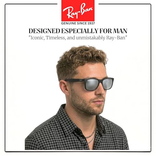 Image of Ray-Ban RB4165 JUSTIN COLOR MIX Square Shaped Sunglasses for Men with Official RAYBAN Eyewear Kit