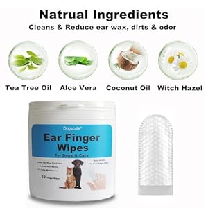 Dog Ear Cleaner Finger Wipes  2 Pack | 100 Count Dog Ear Wipes for Dogs  Cats Gently Remove Ear Wax Dirt  Odor Pet Cleaning Wipes  Cucciolini Doodles Dog ear cleaner finger wipes  2 pack | 100 count dog ear wipes for dogs  cats gently remove ear wax dirt  odor pet cleaning wipes   cucciolini doodles