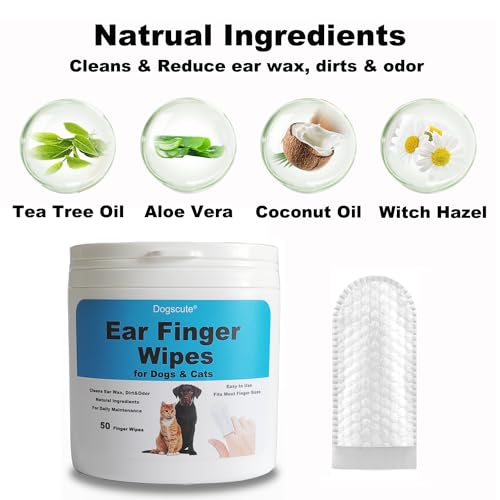 Dog Ear Cleaner Finger Wipes  2 Pack | 100 Count Dog Ear Wipes for Dogs  Cats Gently Remove Ear Wax Dirt  Odor Pet Cleaning Wipes  Cucciolini Doodles Dog ear cleaner finger wipes  2 pack | 100 count dog ear wipes for dogs  cats gently remove ear wax dirt  odor pet cleaning wipes   cucciolini doodles