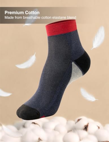 Image of Symbol Premium Men's Cotton Sports Socks Unisex | High Ankle Length | Odour-Free & Anti-bacterial | Cushioned Base | Available in Combo Packs