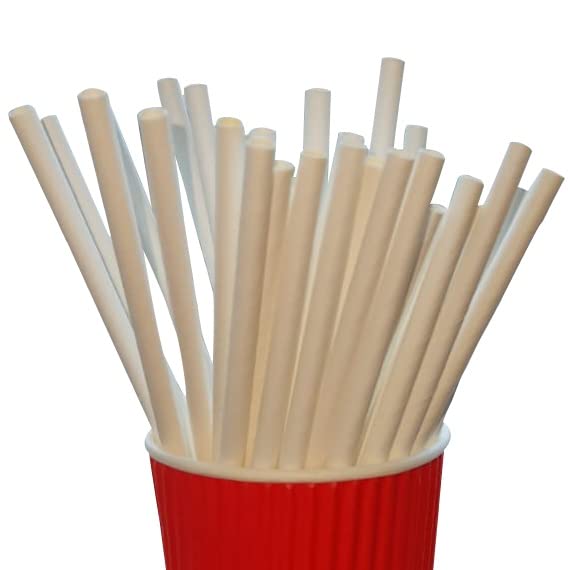 Disposable Paper Straw (150 Straws 6mm White Color) Durable ecoFriendly Straws Drinking