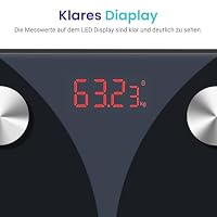 Etekcity Körperfettwaage mit 13 Körperwerten, Personenwaage 180 kg /0,05 kg – Ansicht 9