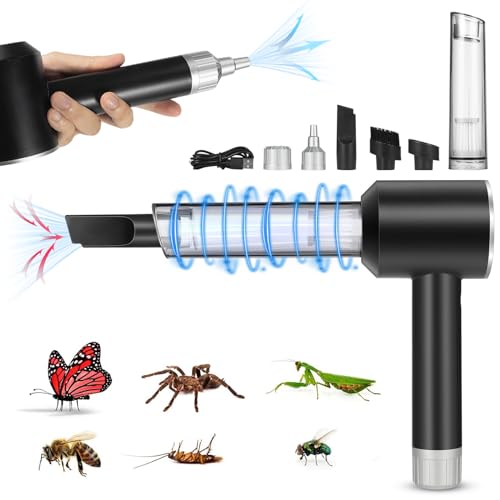 Vacuum Catcher for Adults: 2025 Car Vacuum Handheld Cordless,Rechargeable Bug Catcher Strong Suction with Multi-Nozzles for Car Home Office Garden Bug Sucker for Spider Beetle Insect