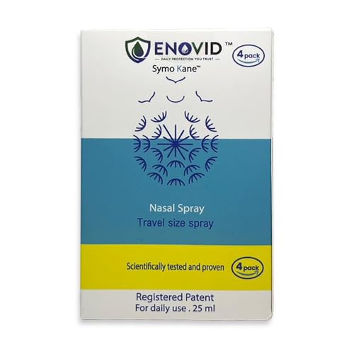 Symo Kane Enovid@ Daily Protection You Trust Natural and Revolutionary Protection Nasal Spray - 0.845 fl oz Great for Daily use Travel Size Spray Chemical Free Cruelty-Free - Pack of 4