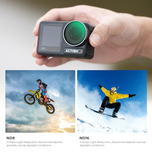 K&F Concept ND8 ND16 ND32 ND64 for DJI Osmo Action 5 Pro/Action 4, 4-Pack ND Filters Multi-Coated Neutral Density Accessories - Image 3