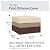 Vailge Rectangle Patio Ottoman Cover, Waterproof Outdoor Ottoman Cover with Padded Handles, Patio End Table Cover, Heavy Duty Patio Furniture Covers (Medium,Beige & Brown)