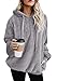 EFOFEI Femme Pull à Capuche en Peluche Pull Chaud Hoodie Polaire Hiver Pull en Peluche Tops Blouse Gris XL