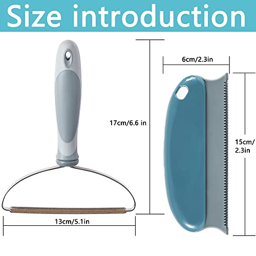 Reusable Lint Roller, Dog Cat Hair Remover, Dog Hair Carpet Rake Remove Everyday Furniture, Clothes, Car Upholstery Pet Hair, 2-Pack Combination Carpet Hair Removal Tool #TOP4