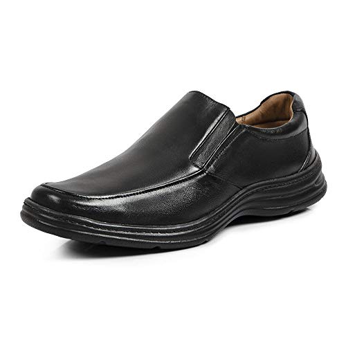 Sapato Linha Extremo Conforto Couro Mestiço Sem-stress Medical Line - 0101 - Preto Cor:Preto;Tamanho