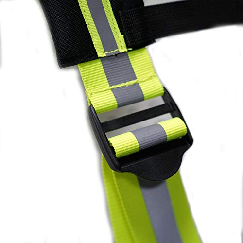 Image of MELOTOUGH Tool Belt Suspenders Construction Work Suspender with Reflective Strip Hi Vis Safety Work Padder Shoulder Suspender (Hi Vis Lime)