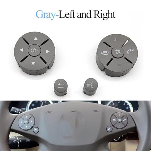 Cache-Bouton de Commande au Volant Mercedes W204 Confort de Conduite Gris - 2