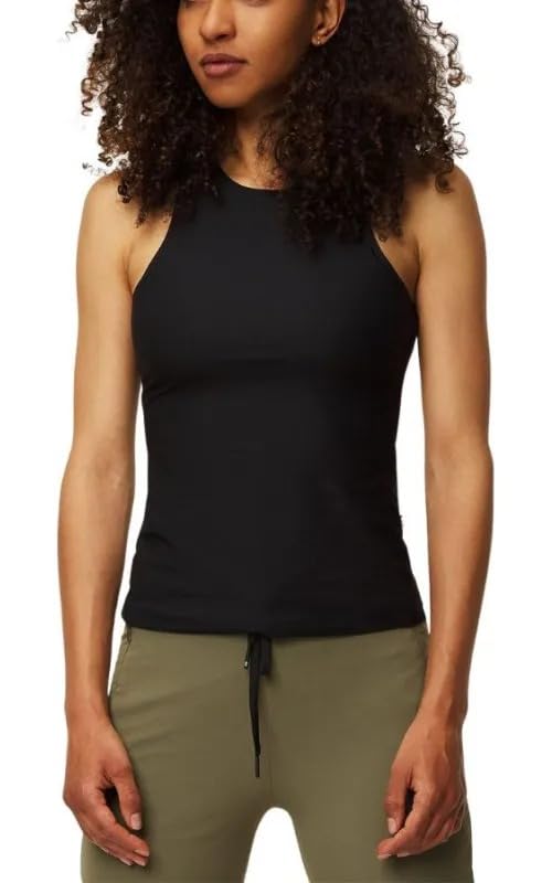 on Women Black Cotton Blend Sports Tank Top-picture-51