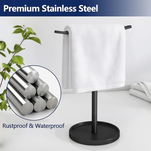 STWWO-Hand-Towel-Holder-Stainless-Steel-Towel-Holder-Stand-for-Bathroom-Kitchen-Countertop-T-Shaped-Hand-Towel-Rack-Stand-Black