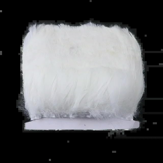 ALGUES 1Meter Goose Feather Trim Natural Feathers on Ribbon 8-12cm for Wedding Dress/Shirt Decoration DIY Sewing Crafts Plume