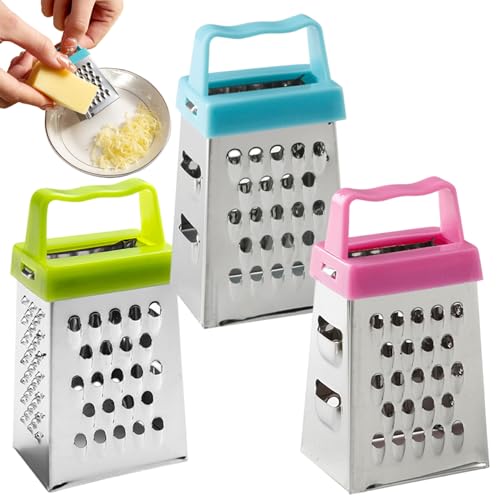 Mini rallador de queso 3 piezas acero inoxidable con mango miniatura 6