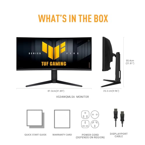 ASUS TUF Gaming VG34WQL5A 34 Inch 1440p 200Hz Ultrawide HDR Gaming Monitor - image 8